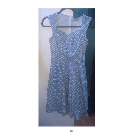 Baby blue polka dot dress - Picture 1 of 2